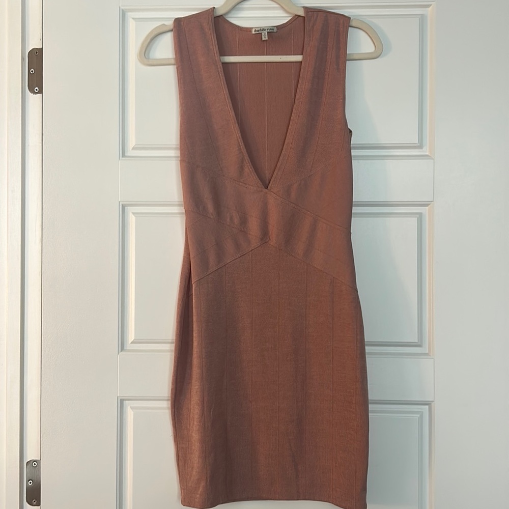 Dusty pink medium Charlotte Russe bodycon detail dress